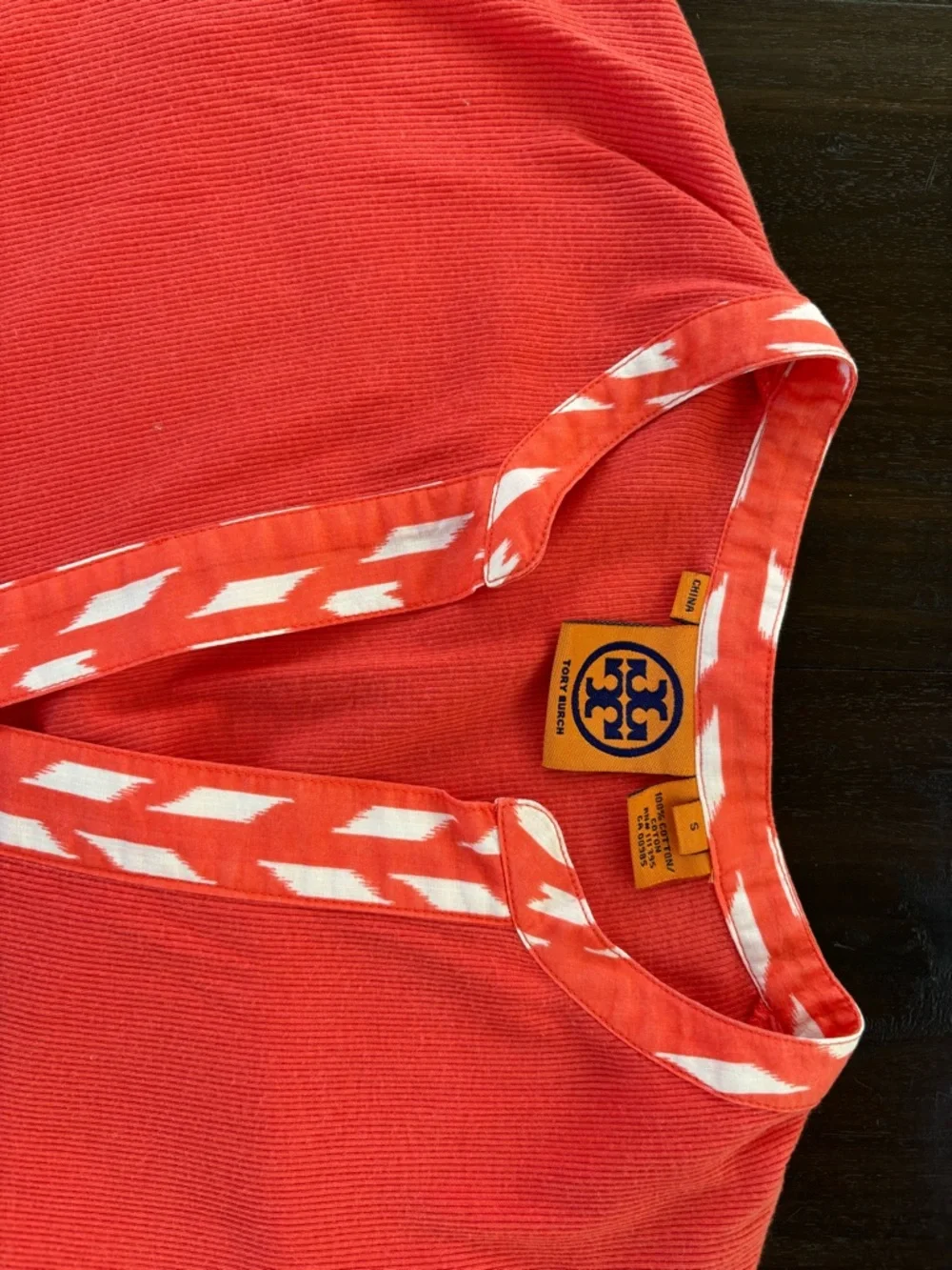 Tory Burch Coral Long-Sleeve Tunic Top